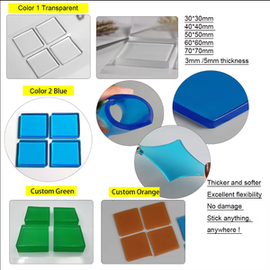 Almohadillas de Gel Acrílico Reutilizables, Transparentes, Azules y Negras, Cuadradas, Antichoque, para Protección de Muebles - Product Image 3