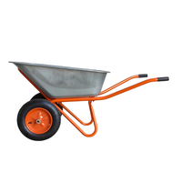 Brouette robuste à double roue galvanisée pour jardin, chariot à béton, chariot à main
