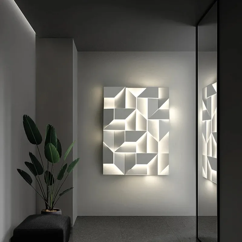 Modern Simple Bedroom Living Room Indoor Lighting Corridor Wall Lamps Decorative Geometric Square Led Wall Light