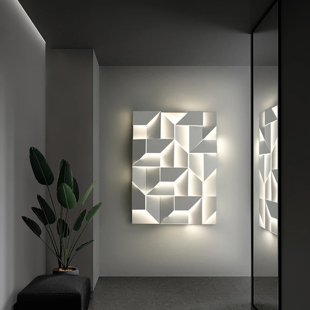 Modern Simple Bedroom Living Room Indoor Lighting Corridor Wall Lamps Decorative Geometric Square Led Wall Light