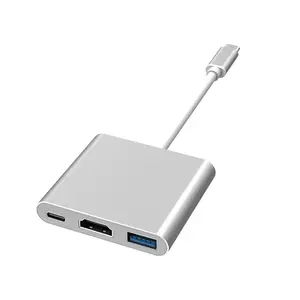 تخصيص شعار متعدد المنافذ نوع C 3.1 إلى USB-C 4K HDTV USB 3.0 محطة الإرساء مهايئ توزيع PD 3 في 1 usb c hub لأجهزة الكمبيوتر المحمول