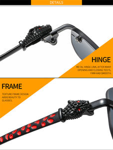 <span class=keywords><strong>2025</strong></span>金属ヒョウ柄ヘッドおしゃれカラフルなグラデーションサングラスUv400パーソナライズされた小型長方形スクエアリムレスサングラス - Product Image 4