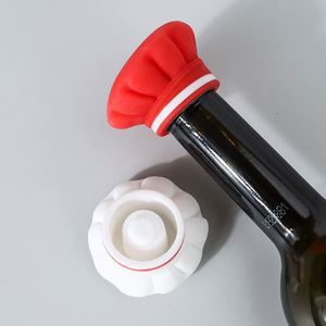 Top Seller Food Grade Silicone Creative Chef <b>Hat</b> Design Wine Champagne Bottle Stopper Vacuum Sealer - Product Image 4