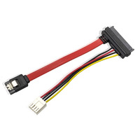 Cable de Alimentación KAICAP SAFFRD317 22P SATA 7 + 15P de 22 Pines a 4 Pines, 24-30AWG, Cubierta de PVC, Blindaje de Lámina, 6 Pies, para Computadora
