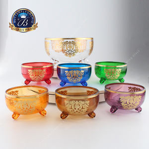 Nouvel ensemble de bols de service islamiques arabes de luxe 2026 – 1 grand, 6 petits et 6 bols de service décorés de couleurs variées pour le Ramadan et la table familiale (vente en gros) - Product Image 4