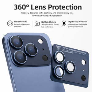 Protection d'objectif d'appareil photo pour iPhone 18 Pro Max, verre trempé 9H, couverture intégrale, anneau de protection, plaque métallique mate, épaisseur 0,33 mm - Product Image 3