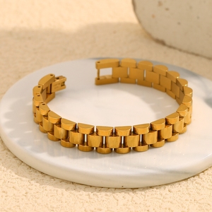 Moda europea y americana, simple, nicho, versátil, anillo de correa de reloj individual, acero inoxidable chapado en oro de 18 quilates, - Product Image 6