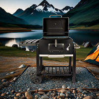 Trolley Chargrill BBQ Barbecue à charbon fumé avec filtre à fumée pour cour Camping Jardin