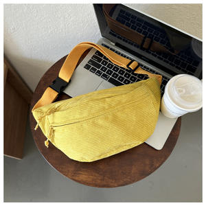 Ladies Outdoor Portable Lightweight Fashion Multi-Color Fanny Pack Vintage Corduroy Waist Bag Crescent Dumpling Banana Moon Bag - Product Image 2