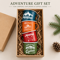 Mug en émail classique pour café et camping, en métal, avec impression vintage minimaliste, logo personnalisé par sublimation, qualité garantie.