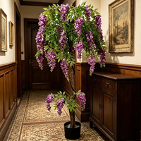 Décoration de mariage décorative, plante artificielle de glycine, fleurs artificielles en pot, décorations pour la maison, le bureau, l'hôtel, le jardin