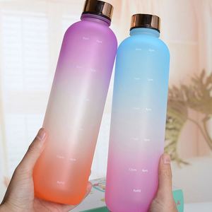 Hot Selling 32oz Time, Marker Printing Tritan Motivational Sport Frosted Plastic Water <b>Bottle</b> Low Moq and Ready to Ship/ - Product Image 2