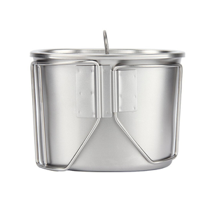 Tasse à eau isotherme en acier inoxydable 304 de 600-700 ml pour camping en extérieur avec couvercle, boîte à lunch portable, poignée pliable, mini-récipient individuel - Product Image 3