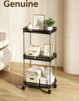 Chariot de rangement mobile multi-usages à 3 étagères avec roulettes, Fourniture en gros