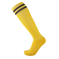 Chaussettes de sport respirantes, hautes, au-dessus du genou, pour le football, chaussettes longues unies, version joueur