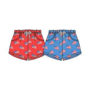 Pantalones Cortos Personalizados de Primavera/Otoño para Niños, 95% Algodón, Casuales, con Estampado de la Bandera de EE. UU. del 4 de Julio, Ropa Infantil - Product Image 4