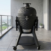 AUPLEX Barbecue Kamado Extérieur en Céramique Premium 22 Pouces, Sans Fumée, Étanche, pour Marchés Allemands, Néerlandais et Européens, Idéal Jardin