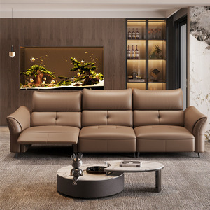 Sofá de Cuero Genuino Foshan, Multifuncional, con Interfaz USB, Ecológico, de Piel de Vacuno de Primera Calidad, Diseño Moderno y Minimalista - Product Image 1