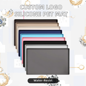 OEM ODM Customizations HILIM Wholesale Customizable Nonslip Solid Rectangle Pet Food Dog Feeding <b>Mats</b> Waterproof Eco-Friendly - Product Image 2