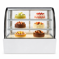 Lemari Pendingin Showcase Kue Komersial dengan Kaca Lengkung, Kabinet Display, Pasokan Pabrik OEM