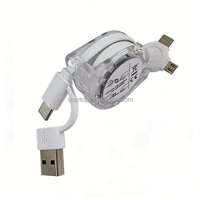 Custom LOGO Retractable Multi Fast Charger Cable, Multiple Charging Cord,4in1 Multi Usb Cable with Type C/pin