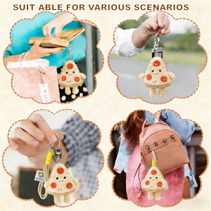 Peluche Pizza Mignonne Personnalisable, Jouet en Peluche Alimentaire Doux, Porte-clés Cadeau pour Enfants, Idéal pour les Fêtes d'Anniversaire - Product Image 4
