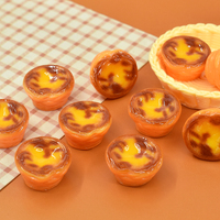 Miniature di Egg Tart e Pane in Resina, Cabochon Flatback per Casa delle Bambole, Cibo Simulato per Scrapbook Fai-da-Te e Decorazioni con Colla Cremosa