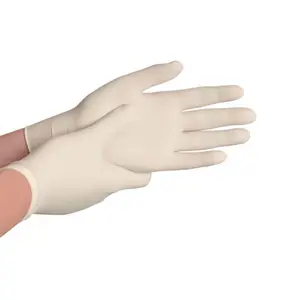 Gants d'examen en latex sans poudre de Malaisie Gants en latex jetables blanc laiteux Fabricant malaisien Gants en latex