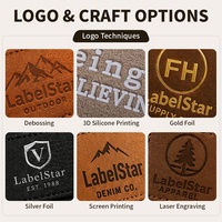 Étiquettes de vêtements personnalisées avec logo en relief, en cuir PU découpé au laser, lavables, pour vêtements et sacs