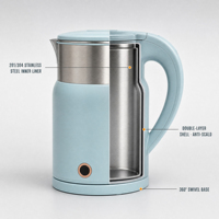 Bouilloire Électrique en Acier Inoxydable 2,5 L, Accessoires SKD, Commande en Gros, Bouilloire Isotherme pour Eau Chaude