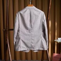 Costume deux pièces pour homme, blazer décontracté personnalisé OEM en polyester/coton, veste respirante à revers cranté, idéal pour le style business décontracté