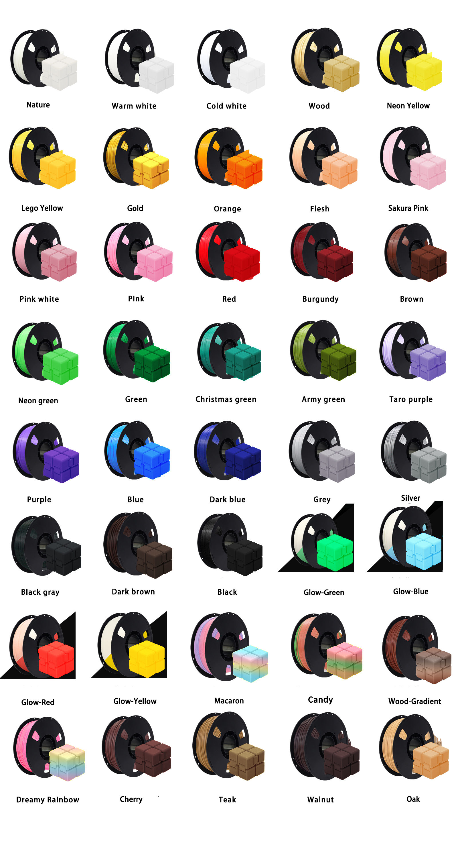 Catalogue de couleurs PLA