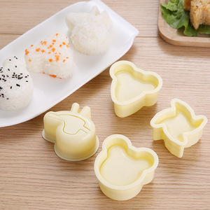 Lot de 4 moules <span class=keywords><strong>à</strong></span> onigiri en plastique alimentaire pour enfants, pour bento et repas, support OEM ODM - Product Image 1