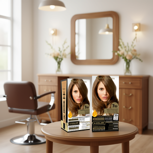 Coloration capillaire permanente Thader Pharma V-Color 703 Blond moyen doré naturel sans ammoniaque avec or liquide et huiles florales - Product Image 3