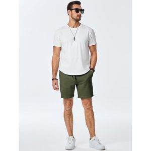 2025 hommes décontracté Stretch taille élastique sweat Shorts 7 pouces entrejambe gaufre entraînement Gym court poche taille 6XL Logo décoration - Product Image 2