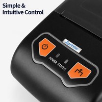 Imprimante thermique de reçus Xprinter P502A avec résolution 203 dpi, imprimante portable Bluetooth 58 mm pour la logistique express et la vente au détail
