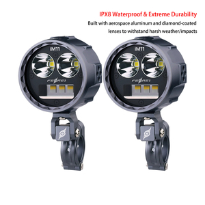 Ferei IM11 65W LED Faros Antiniebla Delanteros Pequeños para Motocicletas, Amarillo, Foco Más Brillante, Uso <span class=keywords><strong>Seguro</strong></span>, IP68, Aluminio, Luces Auxiliares DRL - Product Image 5
