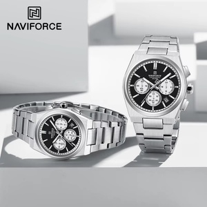 Montre de couple NAVIFORCE tendance en acier inoxydable, affichage de la date, chronographe pour les amoureux, étanche, montre-bracelet tendance et audacieuse - Product Image 2