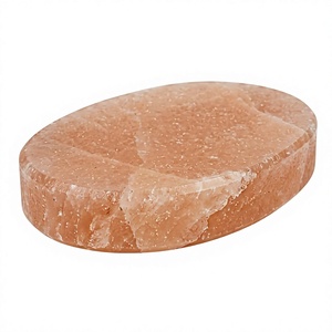Plato Ovalado de Sal Rosa del Himalaya Hecho a Mano, Bloque de Piedra Natural de Grado Alimenticio, Feng Shui - Product Image 1