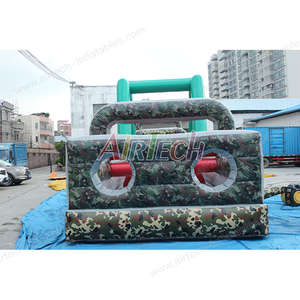 Parcours d'obstacles militaire extérieur, équipement de parcours d'obstacles Ninja Warrior, saut pour enfants, parcours d'obstacles gonflable camouflage pour camp de base - Product Image 3