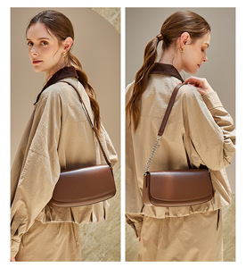 Sac à bandoulière <span class=keywords><strong>de</strong></span> luxe <span class=keywords><strong>en</strong></span> cuir véritable ciré pour femme, sacoche vintage sous le bras, sac à main bandoulière <span class=keywords><strong>de</strong></span> haute qualité pour femme 2026 - Product Image 2