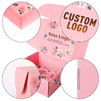 Bedruckte Box mit Logo, Rosa, Groß, Mittel, Klein, Quadratisch, Individualisierte Faltbare Geschenk- und Versandverpackung für Schuhe, Kleidung, Socken