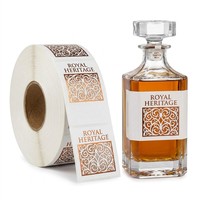 Étiquettes autocollantes en vinyle personnalisées, résistantes aux rayures, aux UV, avec estampage or pour bouteilles de vin, de whisky et de liqueurs