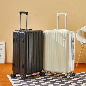 Minimalist Student Trolley Case With Combination Lock 360 Degree Spinner Wheel Large Capacity Travel Suitcase Unisex Solid Color - Product Image 3