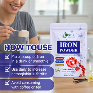 Poudre de fer de haute qualité avec augmentation totale des glucides, ferritine, hémoglobine, à utiliser quotidiennement pour augmenter l'absorption et la formation - Product Image 5