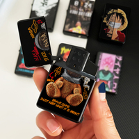 Image de logo imprimé en couleur personnalisée publicité cigarette gonflable noir coupe-vent couverture rabattable briquet à gaz