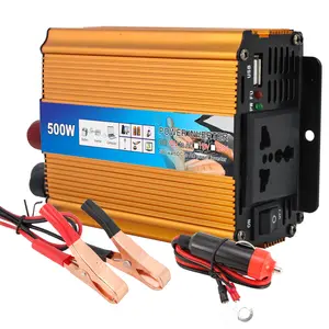 Pengisi Daya USB Inverter Daya Mobil, Inverter Kecil Praktis 500W DC12V 24V Hingga 110V 220V