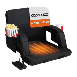 Sièges de stade chauffants avec dossier réglable personnalisé, coussin pliable portable, chaise de stade avec 4 poches et porte-gobelet - Product Image 1