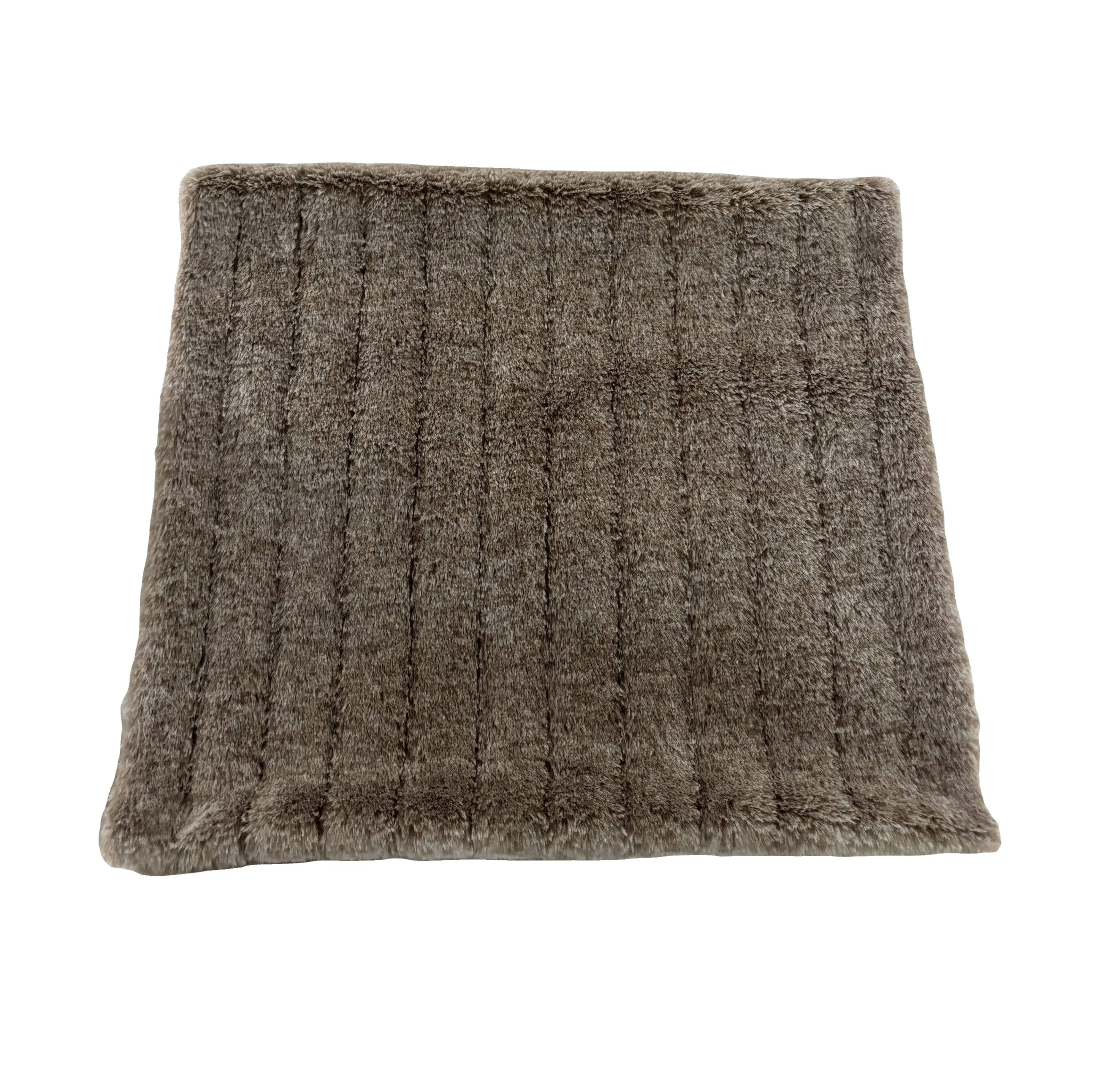 Especialidad personalizada suave y esponjoso marrón corte trinchera impresa tela de pelo de conejo artificial para ropa mantas alfombra almohada