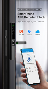 Không thấm nước IP 65 tuya <span class=keywords><strong>Wifi</strong></span> ttlock đ<span class=keywords><strong>i</strong></span>ều khiển từ xa vân tay mật khẩu thẻ chìa khóa cửa thông minh khóa cho cửa kính - Product Image 6